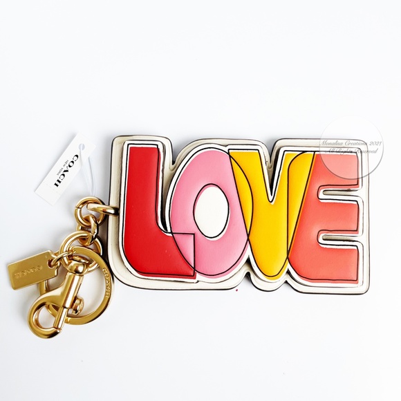 Coach LOVE Bag Charm NWT Key Holder Ring Bonnie Cashin Tribute Art Logo Canvas - Picture 2 of 7